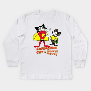 Courageous Cat and Minute Mouse Kids Long Sleeve T-Shirt